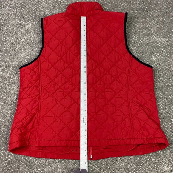 Lauren Ralph Lauren Quilted Vest Womens 2X Red Utility Plus Size Padding Zip - Picture 12 of 13
